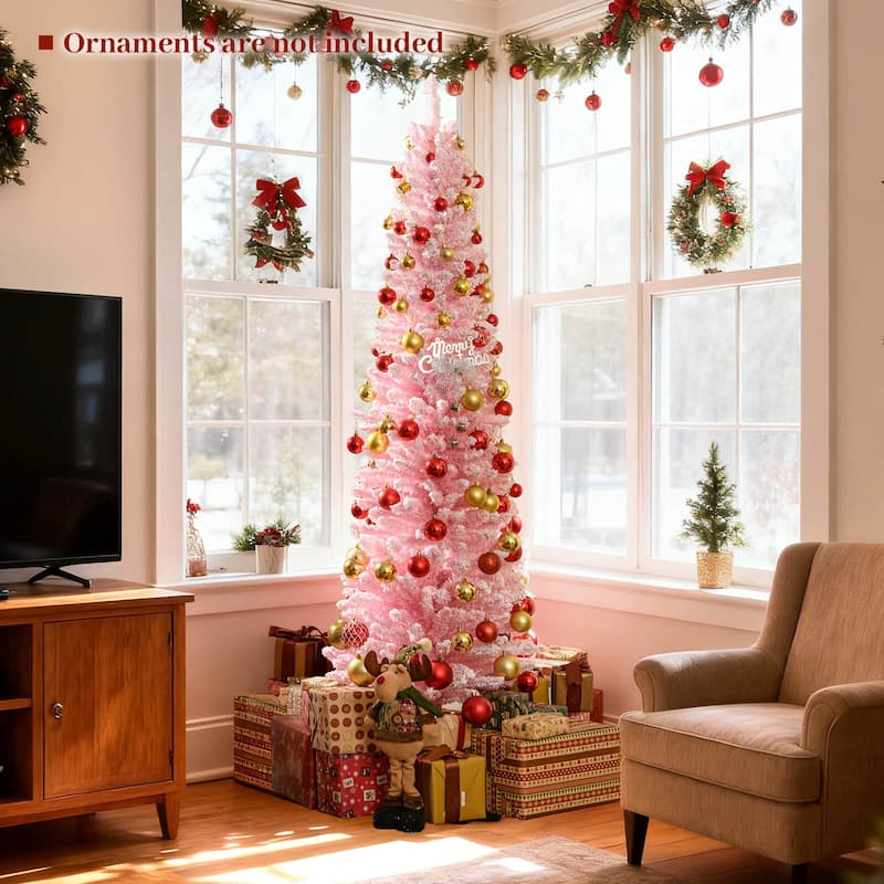 Costway 5/6 FT Artificial Christmas Tree with 328/460 Branch Tips & - See Details