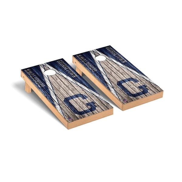 slide 2 of 5, College Vault Georgetown Hoyas Triangle Cornhole Board Set