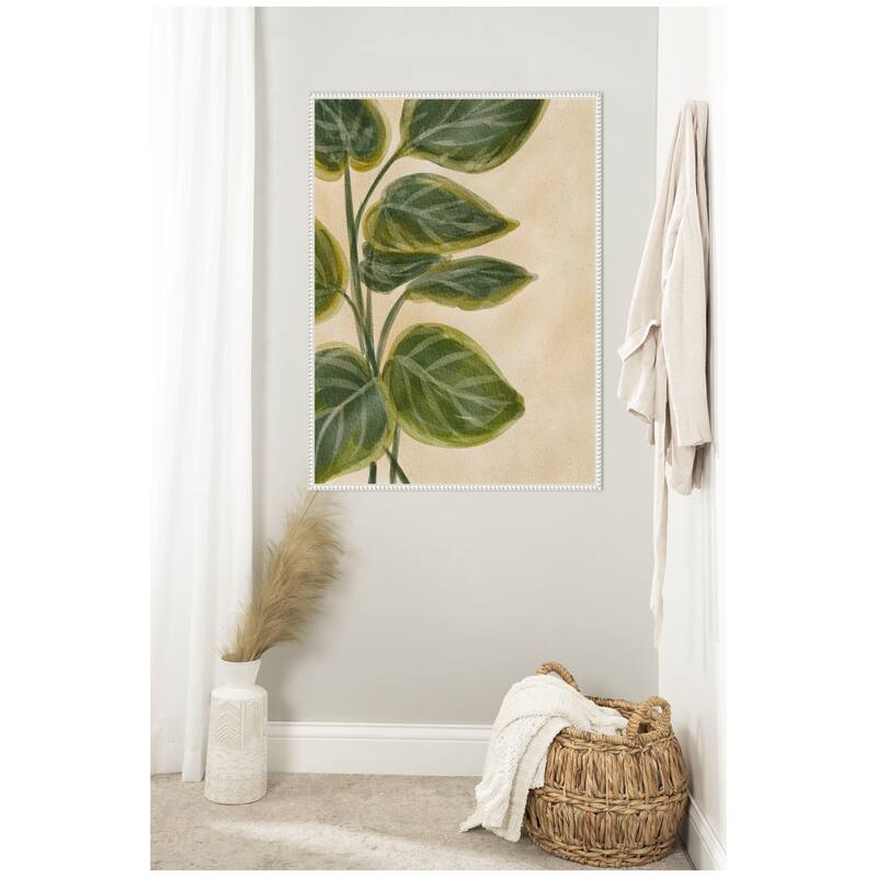 Kate and Laurel Sylvie Green Foliage Framed Canvas by Nikita Jariwala
