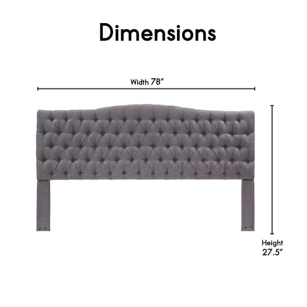 Elle Decor Celeste Tufted Upholstered Padded Headboard with