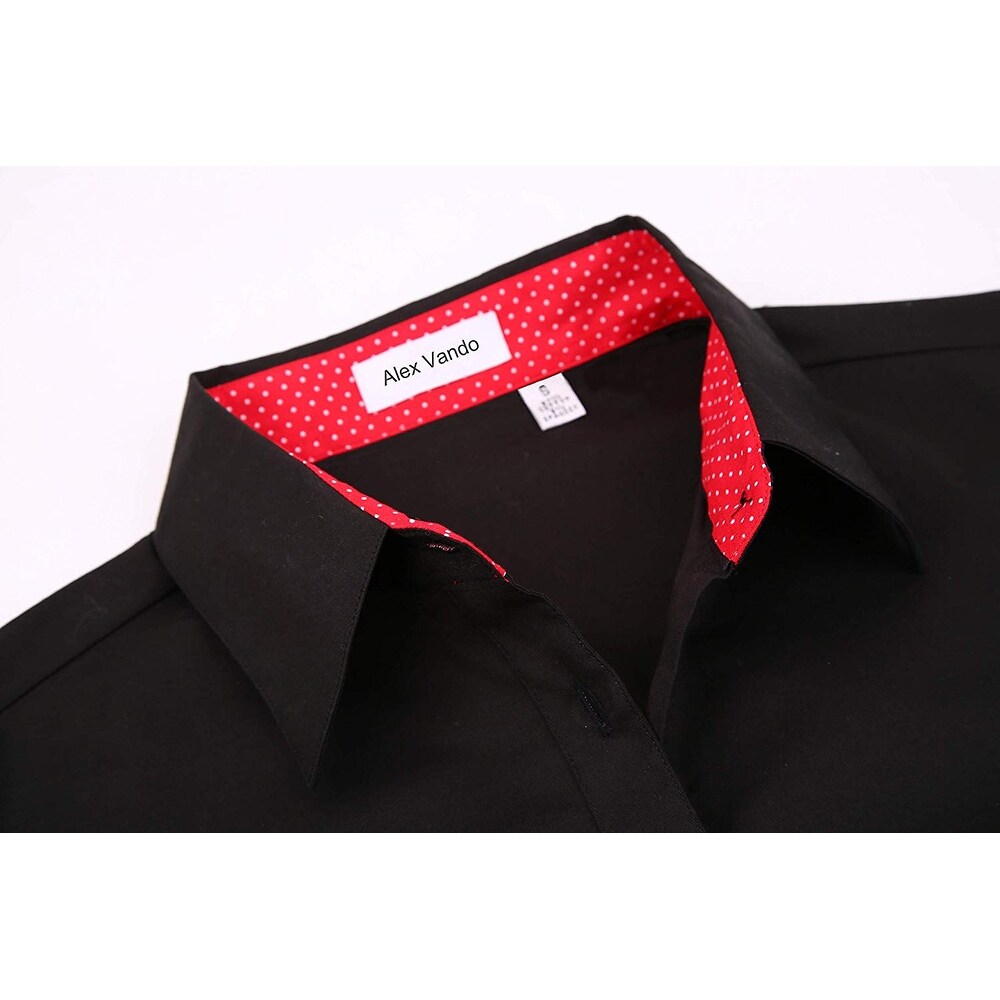 Shop Alex Vando Womens Dress Shirts Regular Fit Long Sleeve Cotton Stretch Work Sh Medium Overstock 28815474