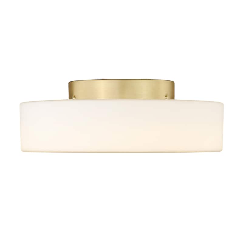 Golden Lighting 3136-FM OP Toli 12" Wide LED Semi-Flush Drum Ceiling