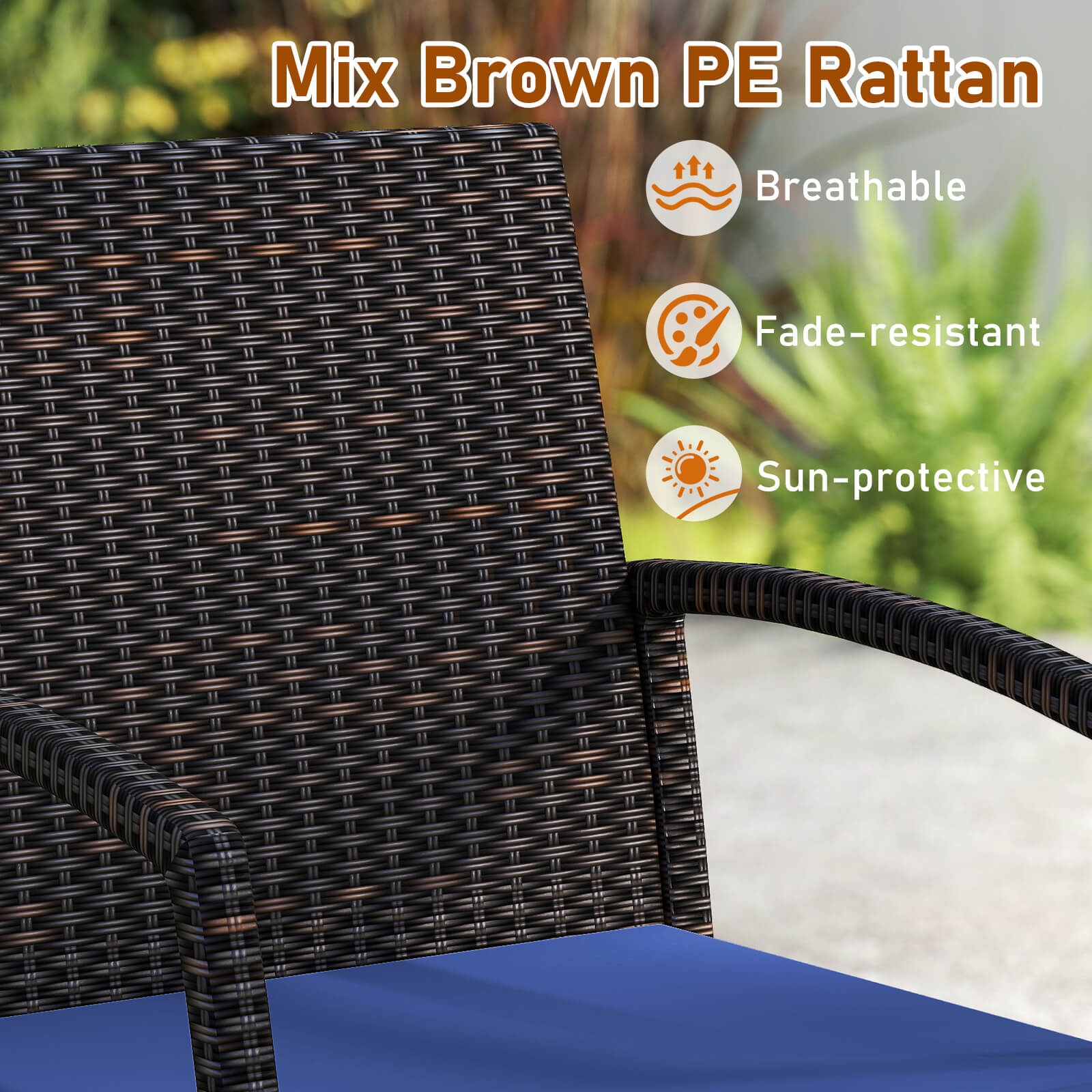 Costway 7PCS Patio Rattan Dining Set with Cushion Umbrella Hole - See details