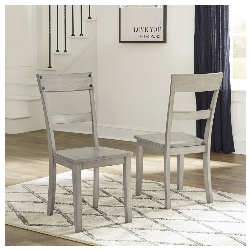 Loratti Rustic Grey Wash Dining Room Chair (Set of 2) - Set of 2