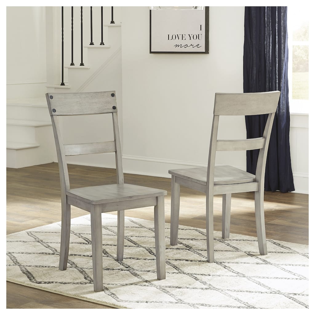 Loratti Rustic Grey Wash Dining Room Chair (Set of 2)