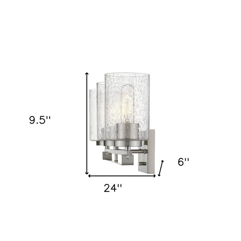 Modern Flush Mount Wall Light Fixture with Clear Bubble Glass Shade and LED Compatible for Bedroom