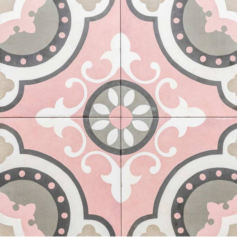Art Deco 8x8 Matte Porcelain Encaustic Tile - Floor, Wall & Backsplash