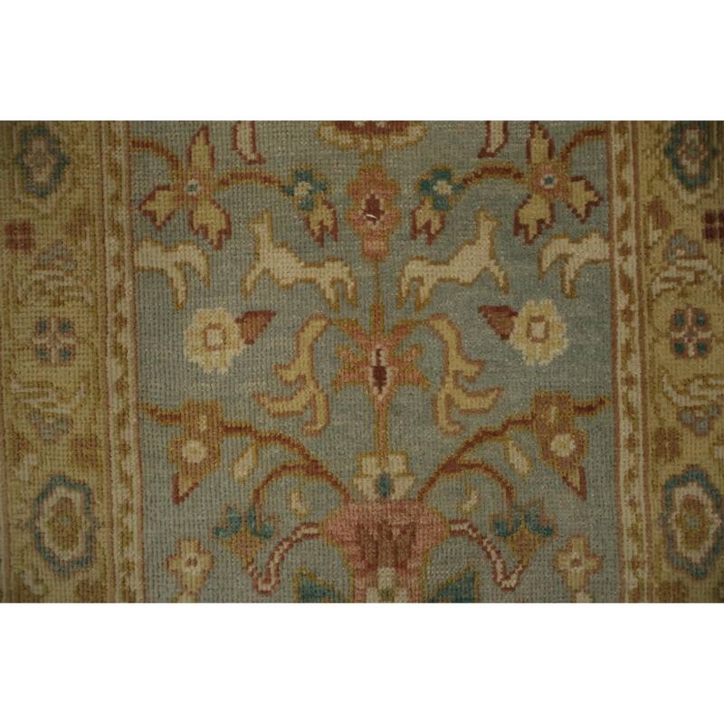 Hand Knotted Oriental 100% Wool Carpet Traditional Floral Navy Blue & Blues Ziegler Area Rug - 3' 1'' X 1' 10''