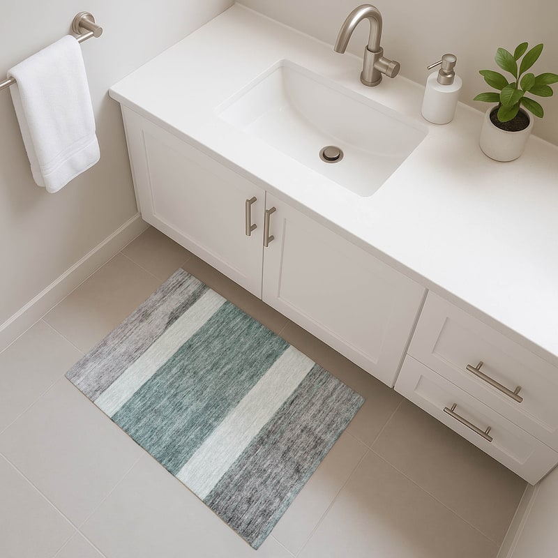 Premium Washable Super Soft Ombre Gabbeh Mayfield Rug - Teal - 1'8" x 2'6"