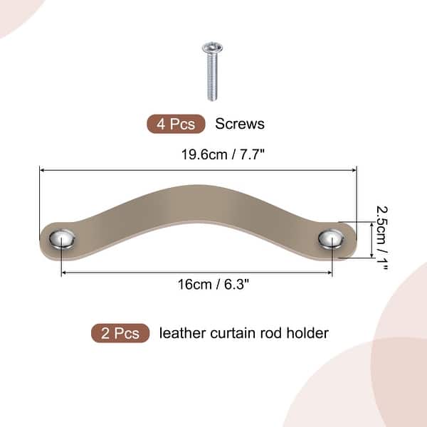 dimension image slide 5 of 12, Leather Drawer Pull for Kitchen Bedroom Dresser Cupboard