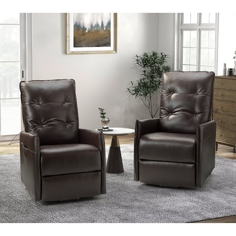 Maria Wooden Upholstered Power Remote Recliner set of 2 with Metal Lift Base