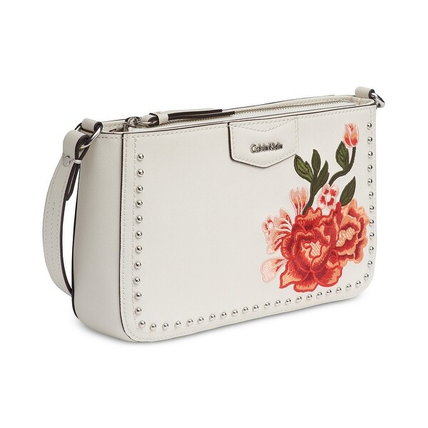 calvin klein white floral purse