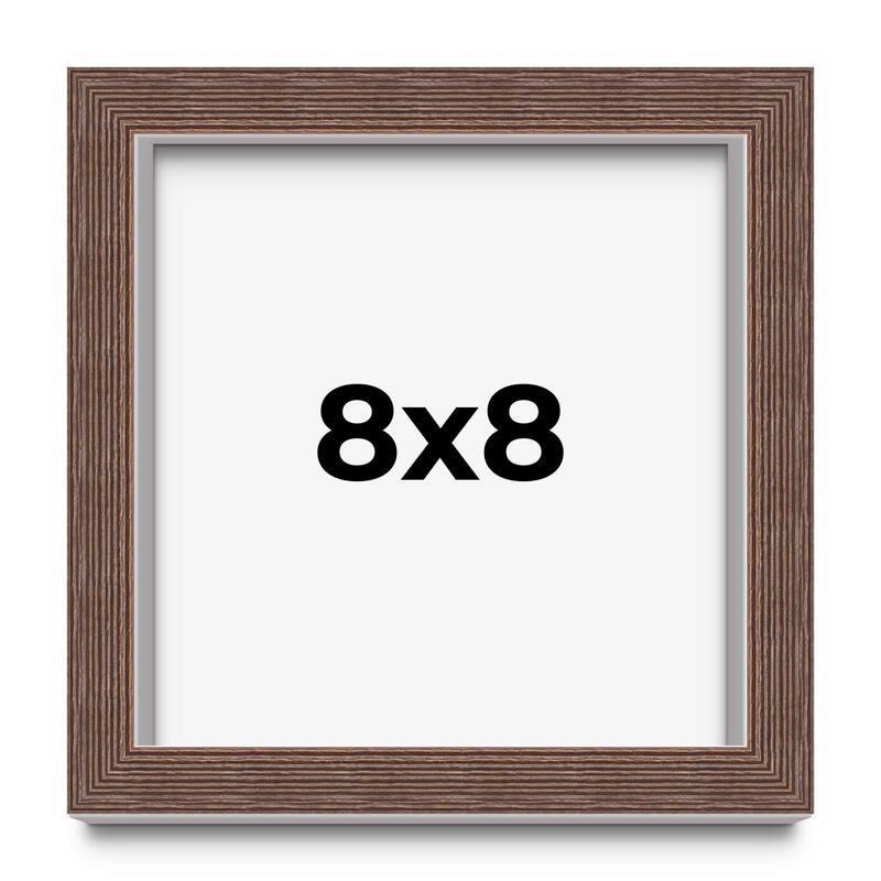 8x8 Shadow Box Frame Brown | 1.125 inches Deep Real Wood Rustic