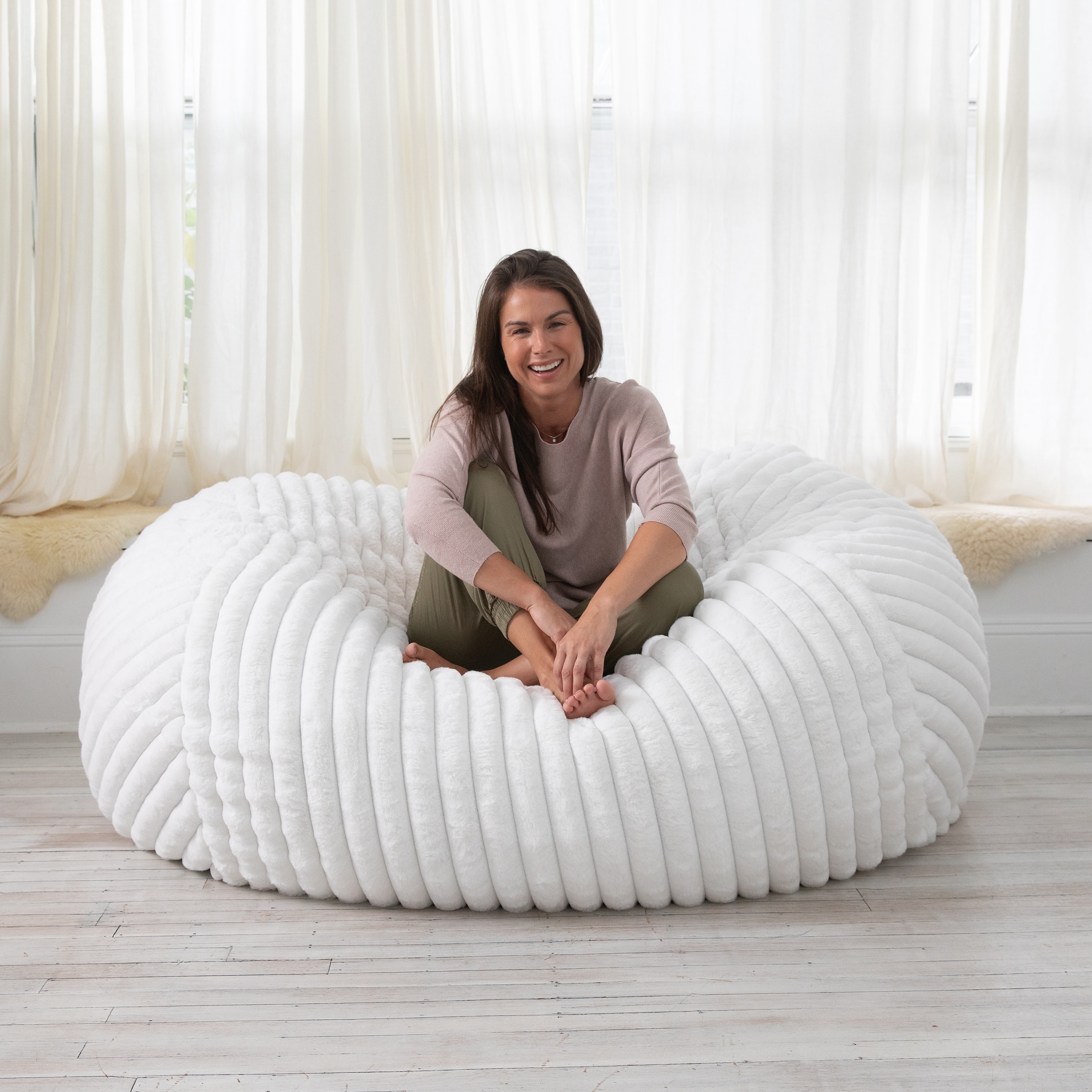 Huge white sales bean bag