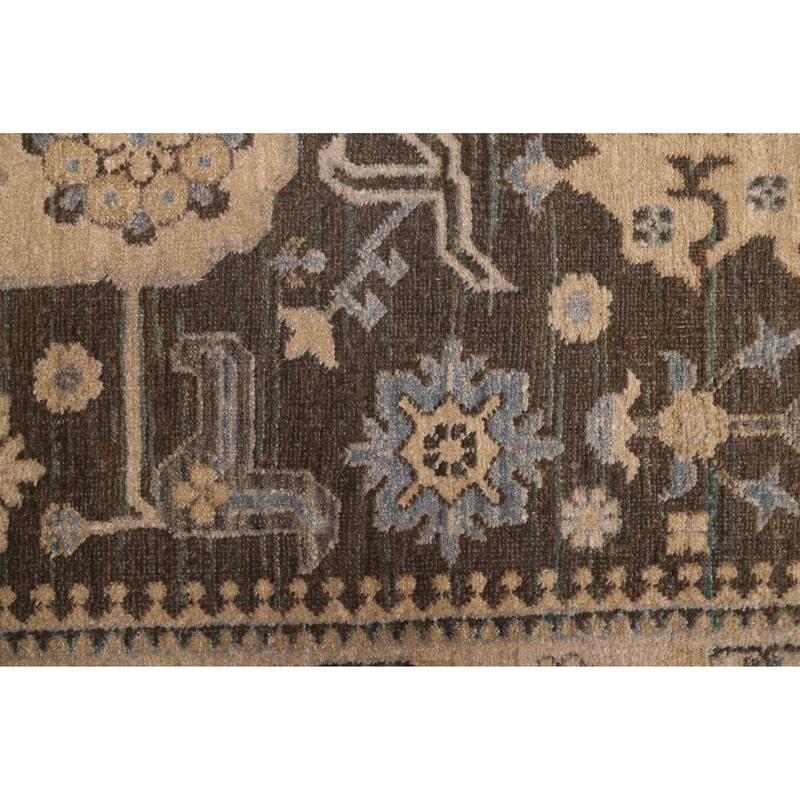 ECARPETGALLERY Hand-knotted Jamshidpour Dark Brown Wool Rug - 8'1 x 10'3
