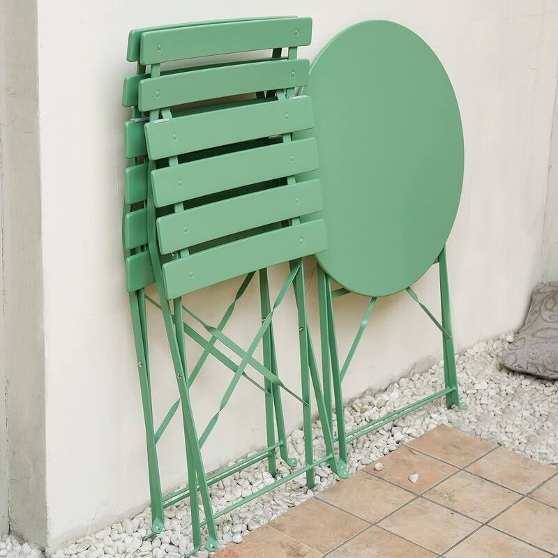 3-Piece Bistro Set Folding Outdoor Furniture Sets with Premium Steel Frame Portable Design for Bistro & Balcony