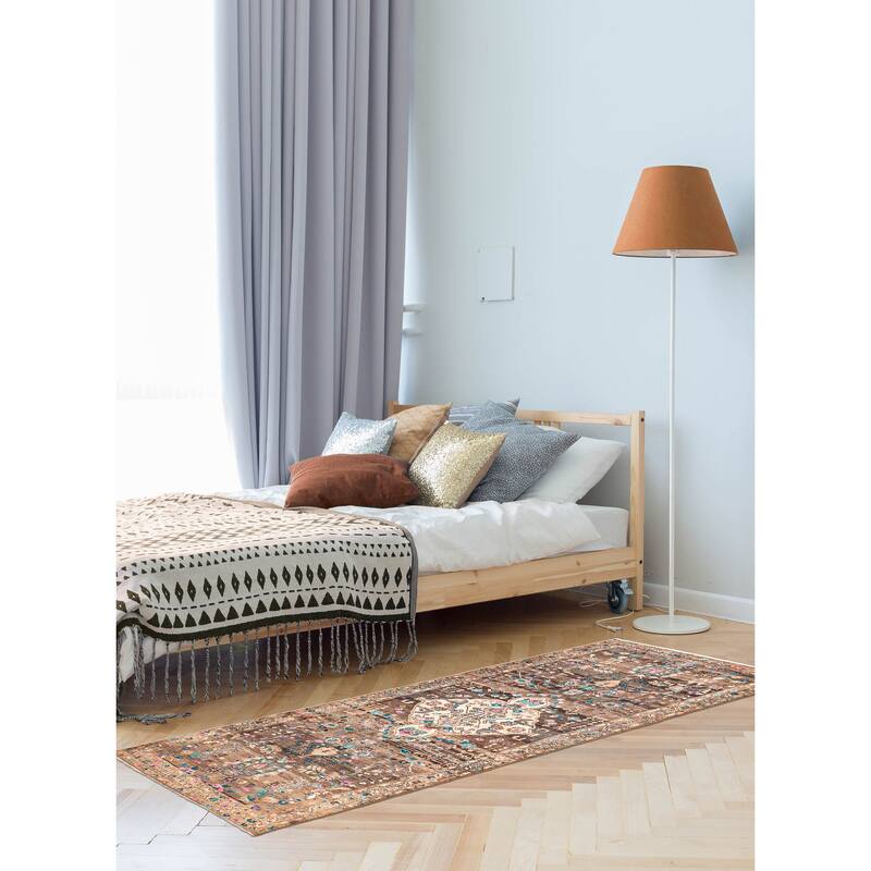 ECARPETGALLERY Hand-knotted Antalya Vintage Brown Wool Rug - 3'8 x 10'5