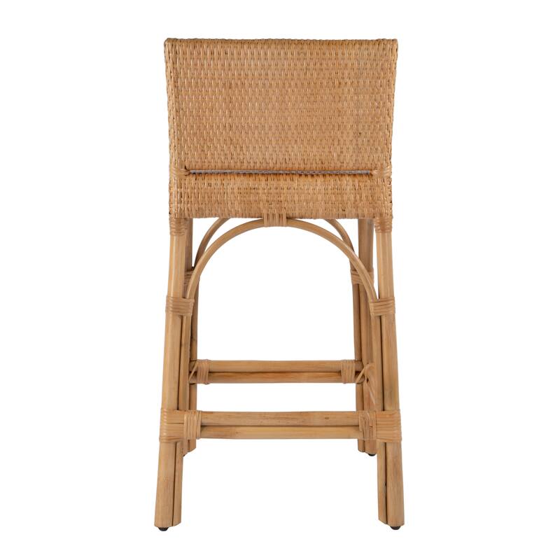 Serienna 24.5"H Seat Rattan Low Back Counter Stool