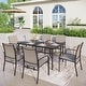 preview thumbnail 7 of 12, MAISON ARTS 7-Piece Patio Dining Set with Metal Rectangle Table and 6 Textilene Dining Chairs
