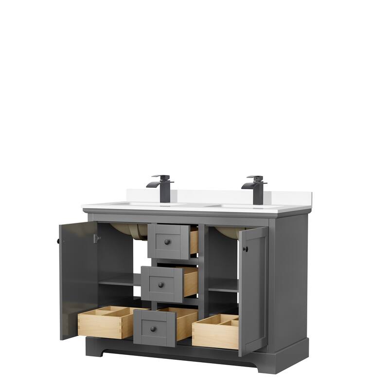 Avery 48 Inch Double Vanity, Cultured Marble Top