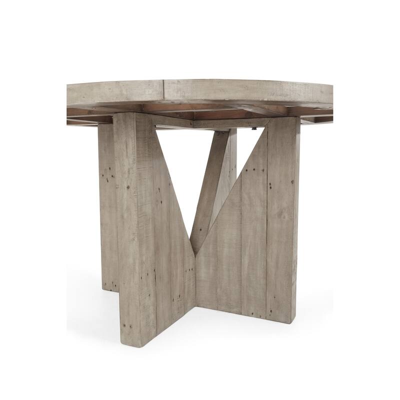 Classic Home Vincent 55" Reclaimed Pine Wood Round Dining Table