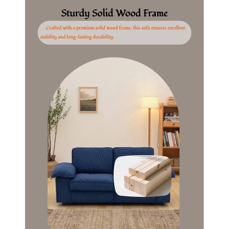 79" Loveseat Sofa Couch with Under-Seat Storage, Elegant 2-Seater Settee with Pillow Top Armrests for Living Room