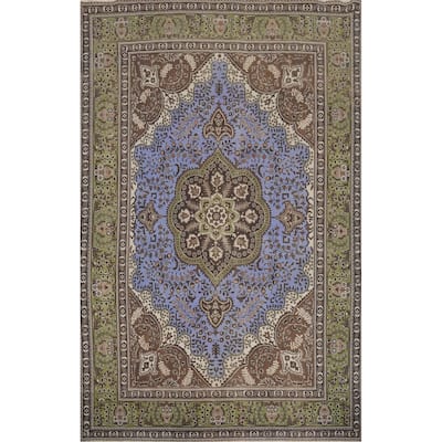 Hand Knotted Oriental 100% Wool Carpet Traditional Floral Purples Tabriz Area Rug - 11' 4'' X 8' 1''