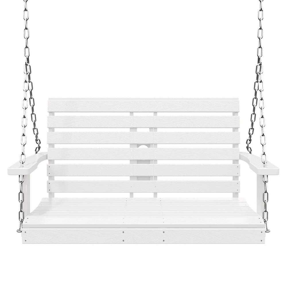 HDPE Plastic Outdoor Porch Swing 2-Person With Chains