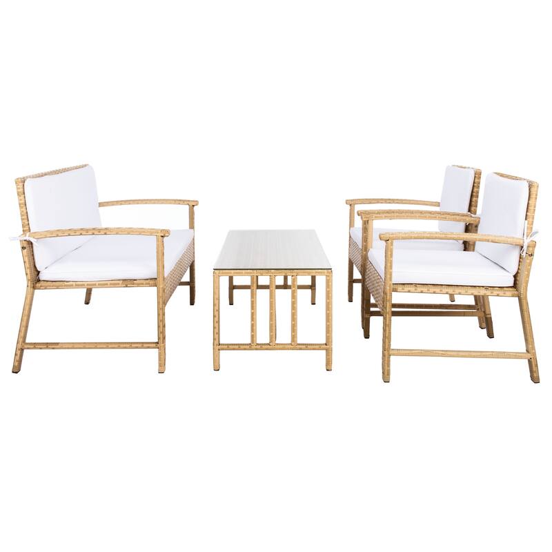 SAFAVIEH Outdoor Diya 4-Piece Patio Set - 43W x 31D x 26H