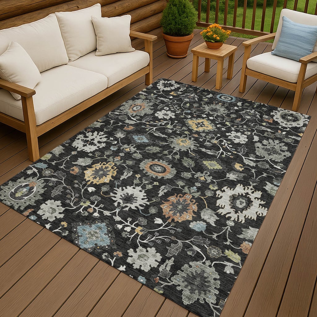 Machine Washable Indoor/ Outdoor Traditional Marci Chantille Rug