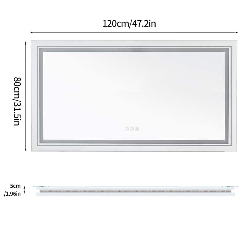 Super Luxury Jumbo LED Mirror Wall Vanity Anti-Fog Mirrors with Plug
