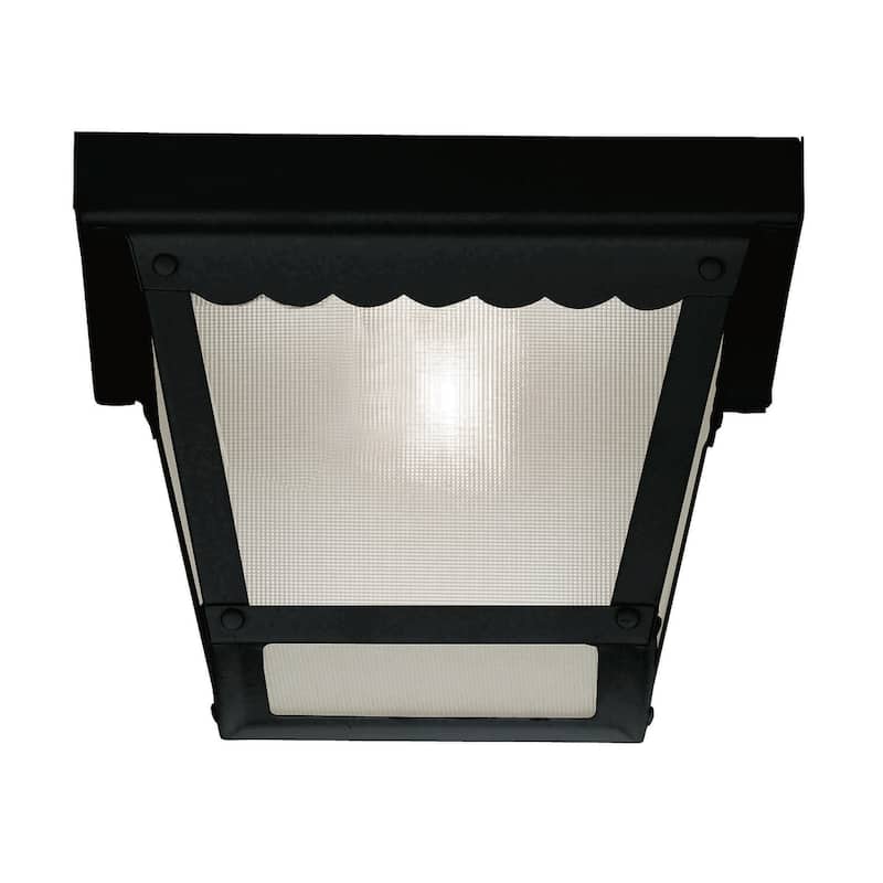 Meridian M50058 8" Wide Outdoor Flush Mount Ceiling Fixture - Black