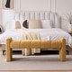 preview thumbnail 52 of 60, Boucle Bedroom Bench with Channel Tufted Modern Entryway Bench Window Bench End of Bed Bench