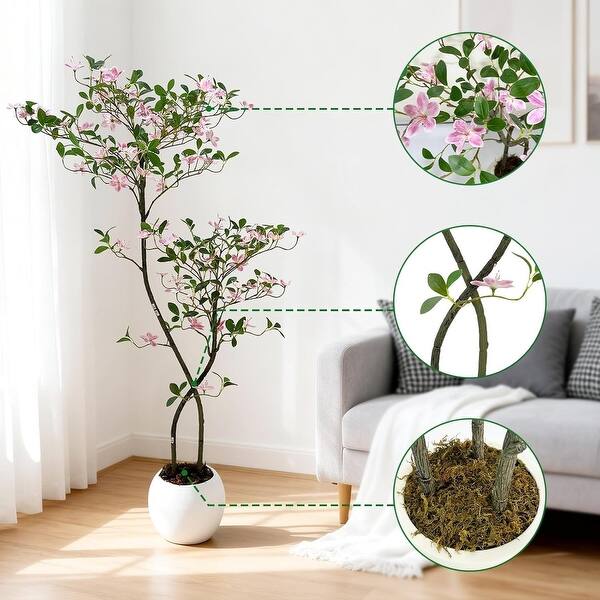 4 ft Artificial Pink Blossom Tree - On Sale - Bed Bath & Beyond - 43978596