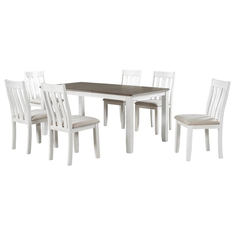 Retro Style 7-Piece Dining Table Set