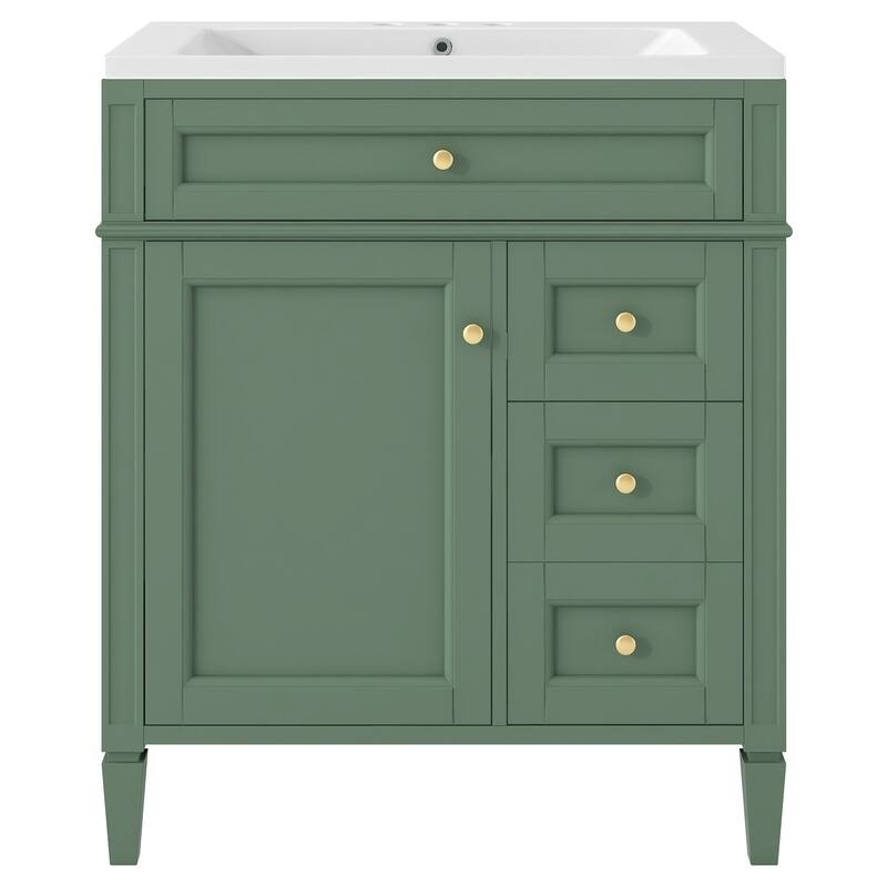 30"Wall Mounted Bathroom Vanity with Resin Sink - Green