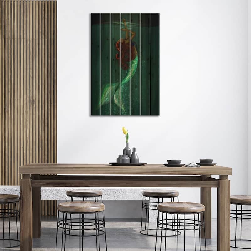 Black Girls Can Be Mermaids Too Print On Wood by DeeLashee Artistry - Multi-Color