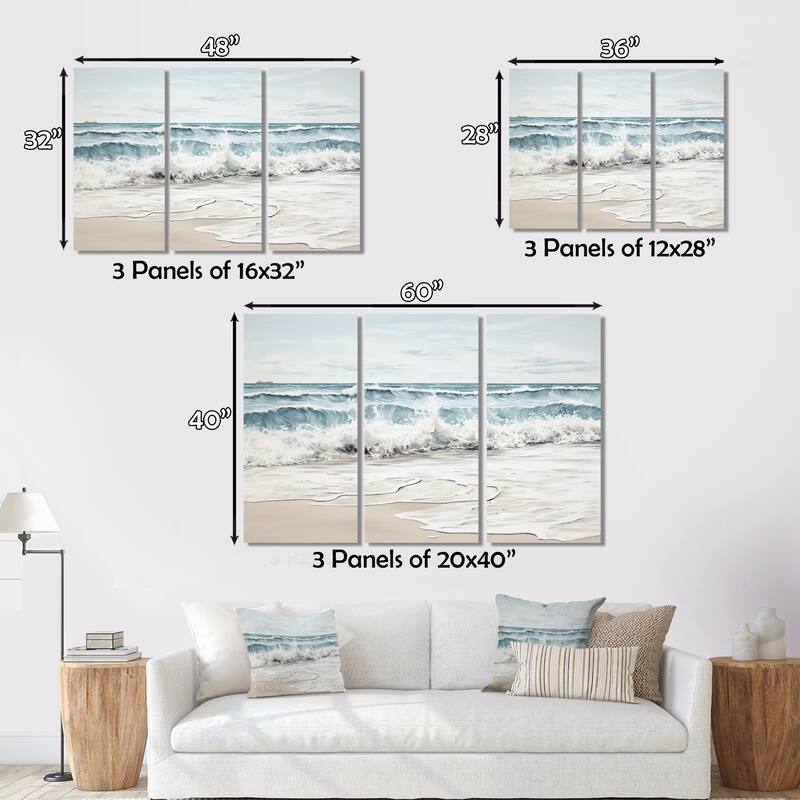Designart "Beach Minimalism Landscape III" Nautical & Beach Metal Wall Décor Set