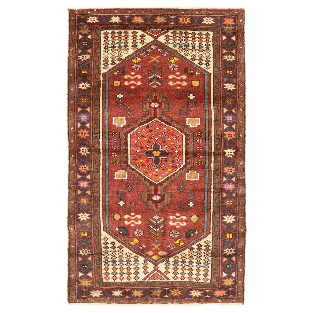 ECARPETGALLERY Hand-knotted Andelz Red Wool Rug - 3'1 x 5'3