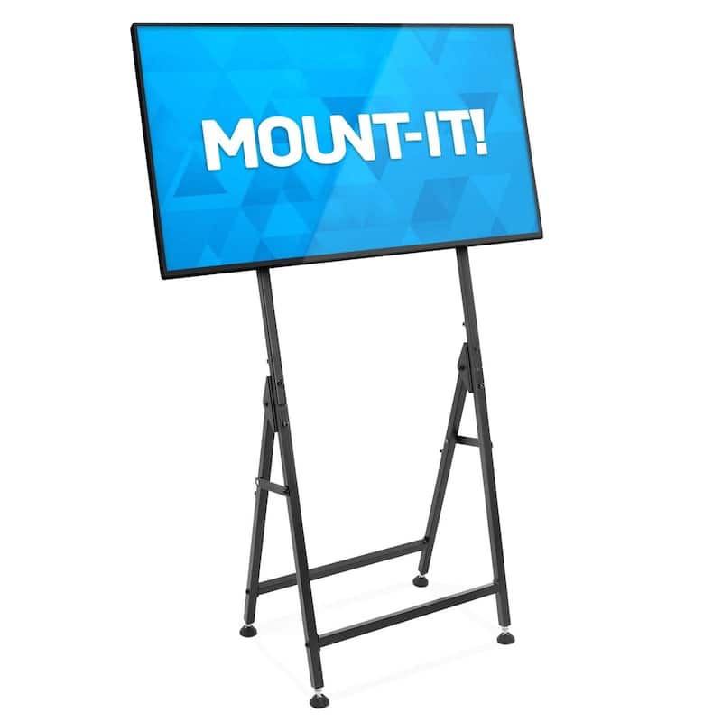 Mount-It! Portable TV Stand for 32 to 55 Inch TVs - Black