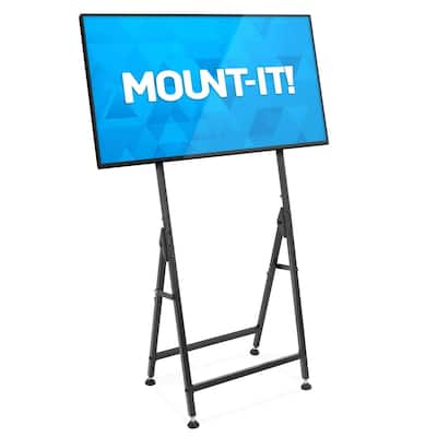 Mount-It! Portable TV Stand for 32 to 55 Inch TVs - Black