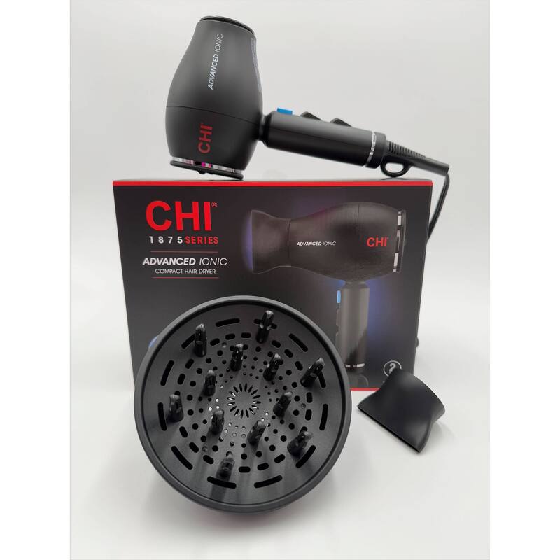CHI Original Digital Hairstyling Iron 1" and 1875 Series Ionic Compact Hair Dryer Set