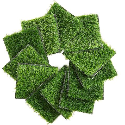Juvale Small Synthetic Grass Squares for Garden and Decorations (6 x 6 in, 12-Pack) - 6 x 6 in