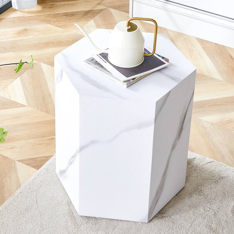 Modern MDF Coffee Table, With Complex Texture Patterns, Style And Texture Coffee Table, Stylish And Durable Design - White