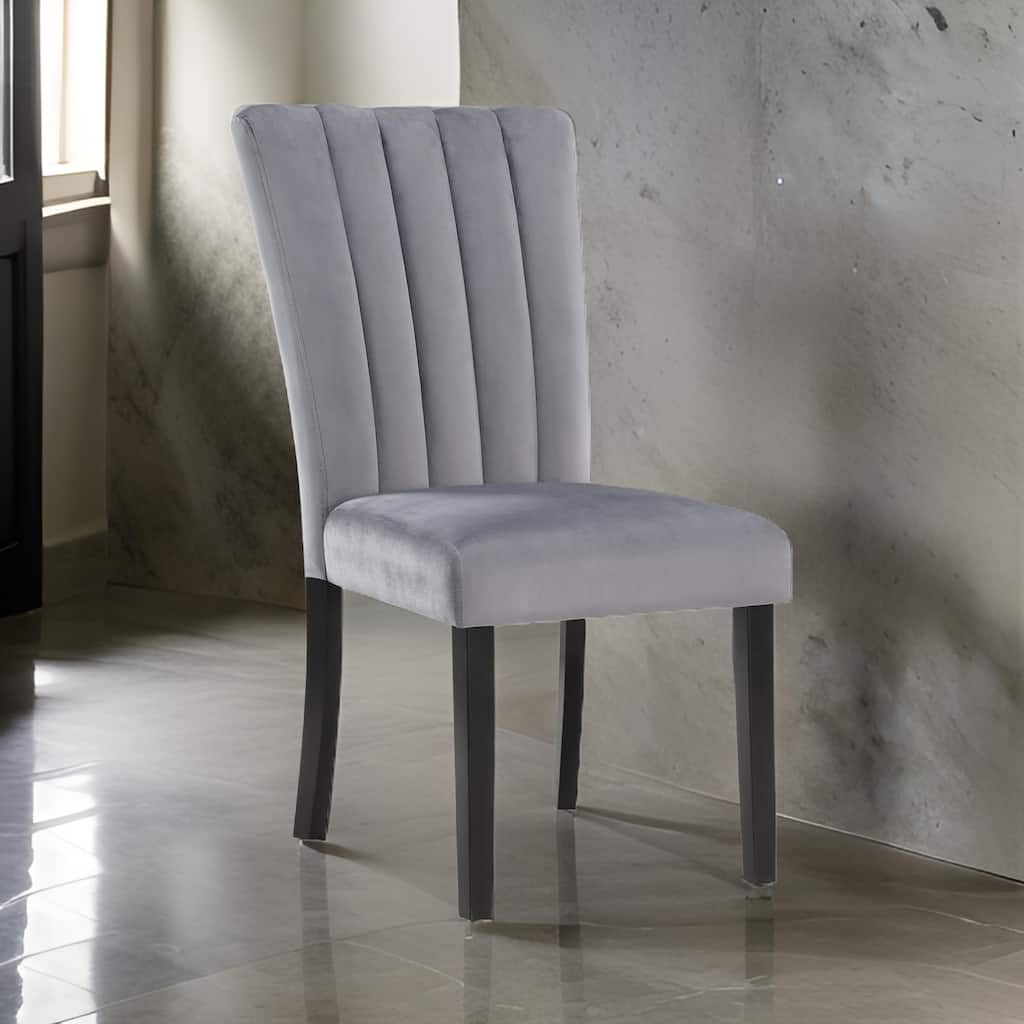 Marcus 20 Side Chair Set of 2, Fabric Upholstery, Cushioned, Black, Gray