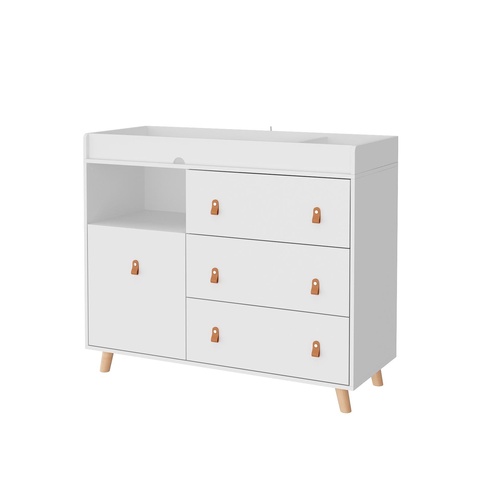 WAMPAT 34 Dresser for Bedroom with 3 Drawers, White Kids Dressers wit