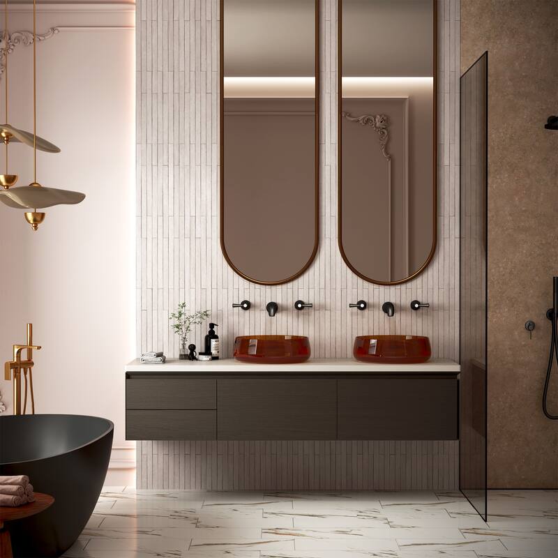 Transparent Resin Vessel Bathroom Sink Included Pop-up Drain and Drain Hose, Modern Above Counter Wash Basin with Center Drain