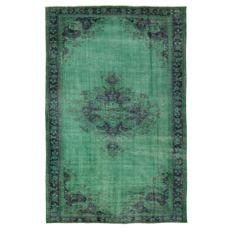 ECARPETGALLERY Hand-knotted Color Transition Green Wool Rug - 6'5 x 9'9