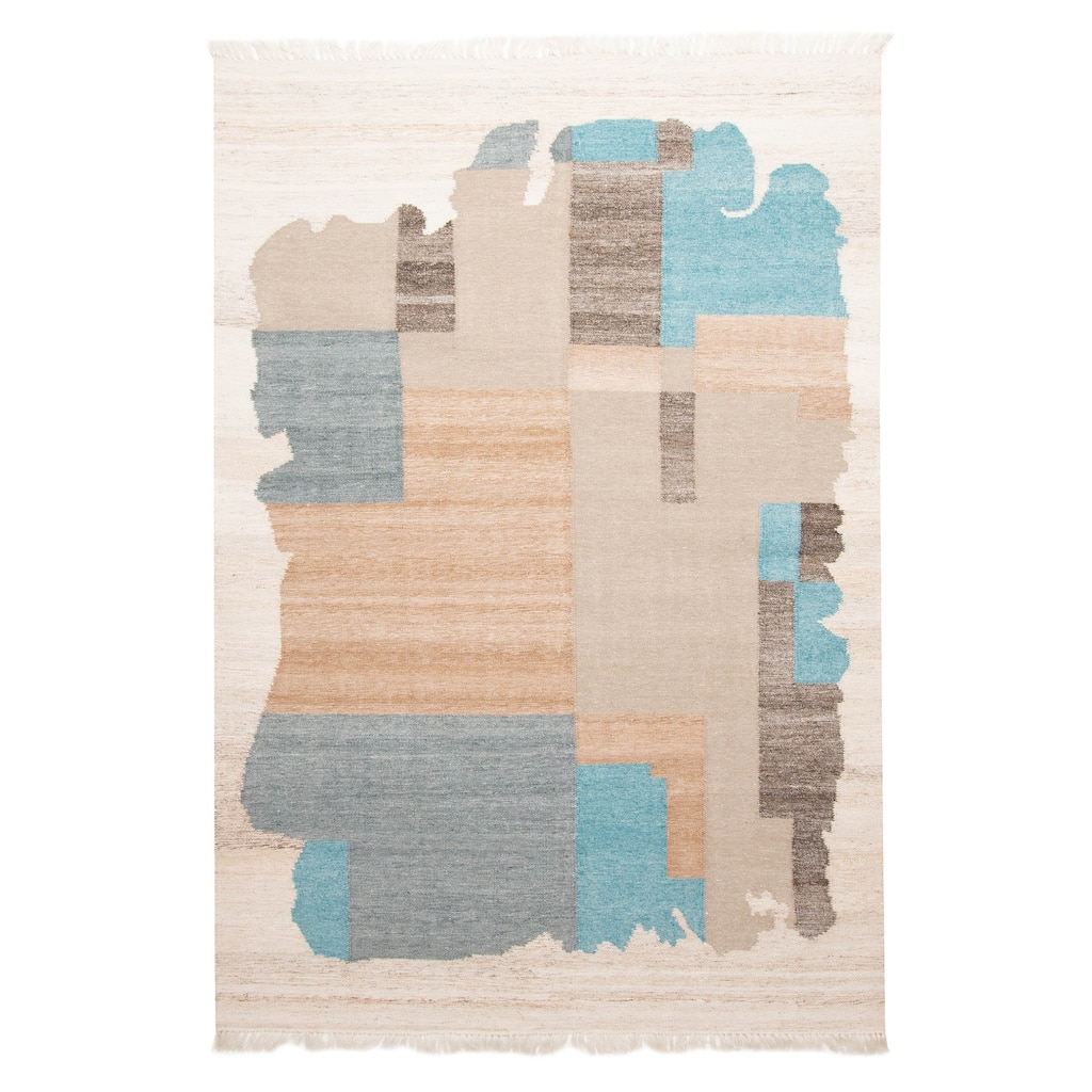 ECARPETGALLERY Flat-Weave Ankara FW Tan Wool Kilim - 5'3 x 7'8