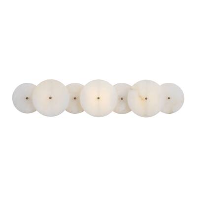Cosmos 3-Light 28-Inch Real Alabaster Stone Bath Fixture - N/A